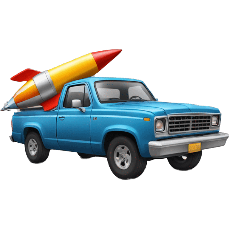 pick up truck and rocket in bed emoji