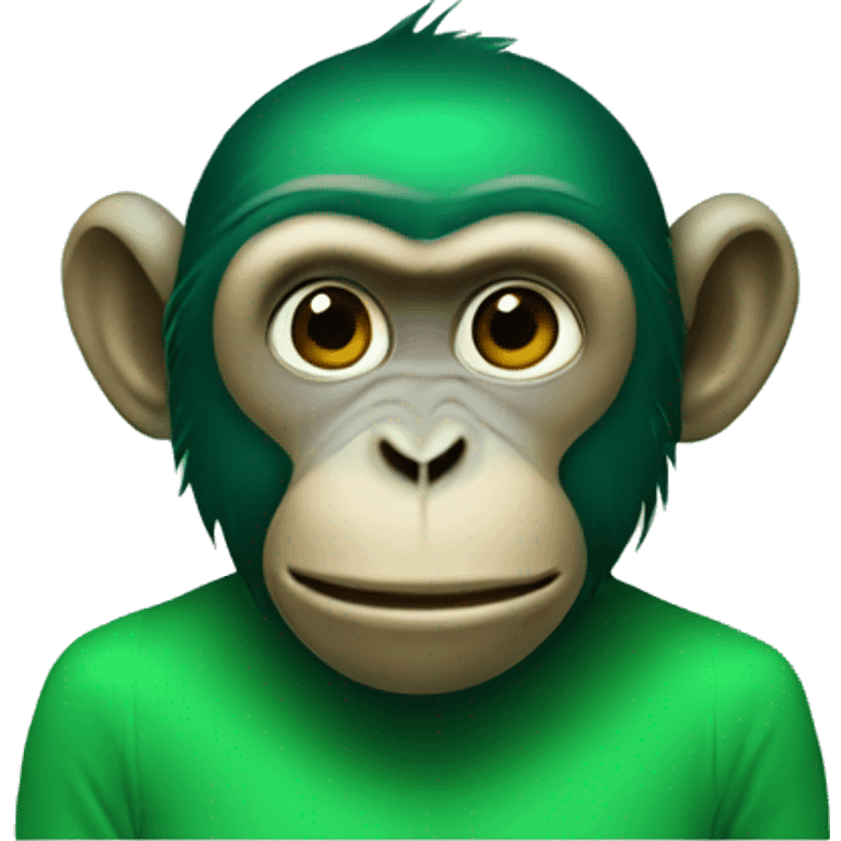 AI monkey green color  emoji