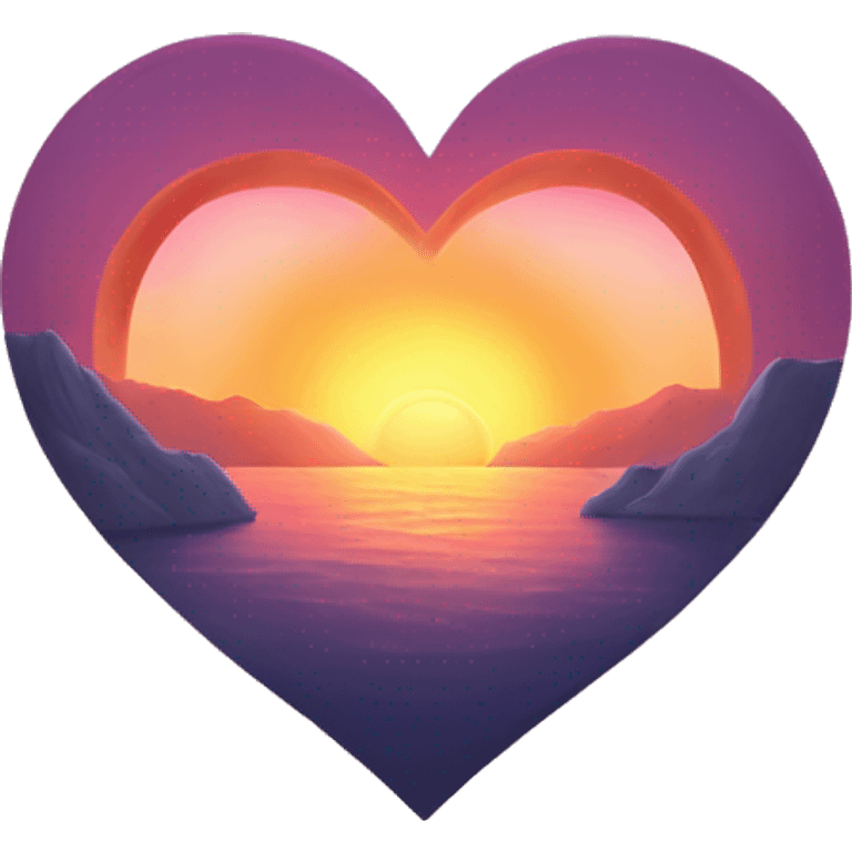 Heart shaped sunrise emoji