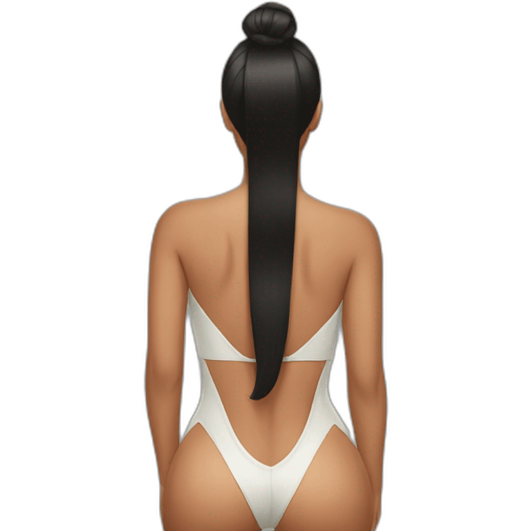 kim k showing her back and face emoji