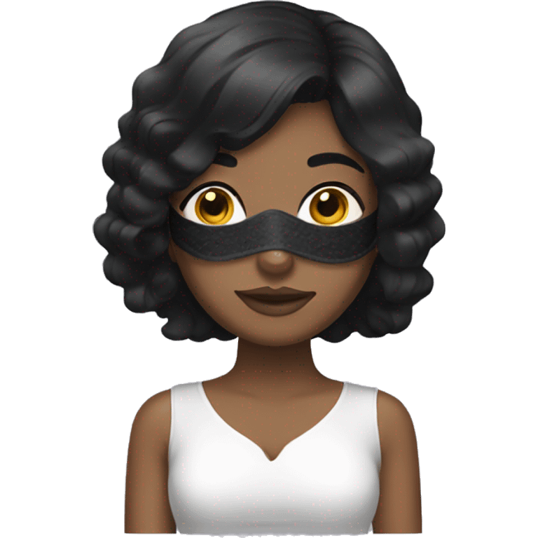 Black haired girl with spa mask emoji