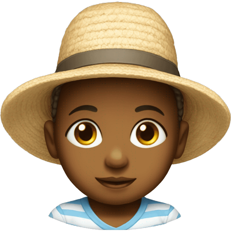 Baby with sunhat emoji