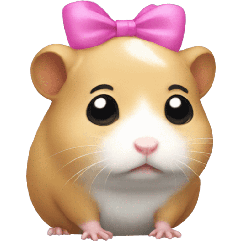 depressed hamster pink bow head emoji