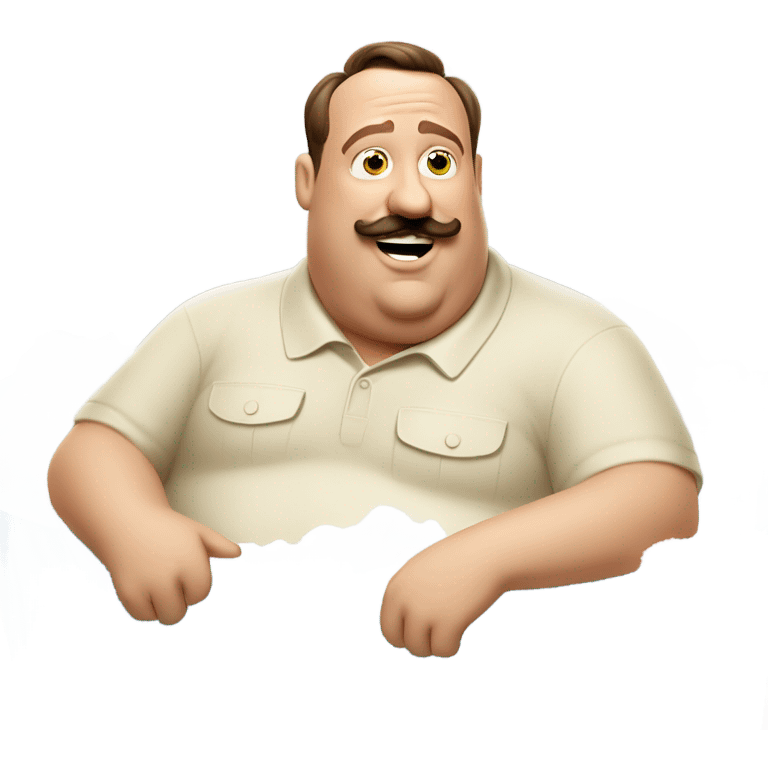 Paul Blart in a bath tub of mashed potatoes emoji