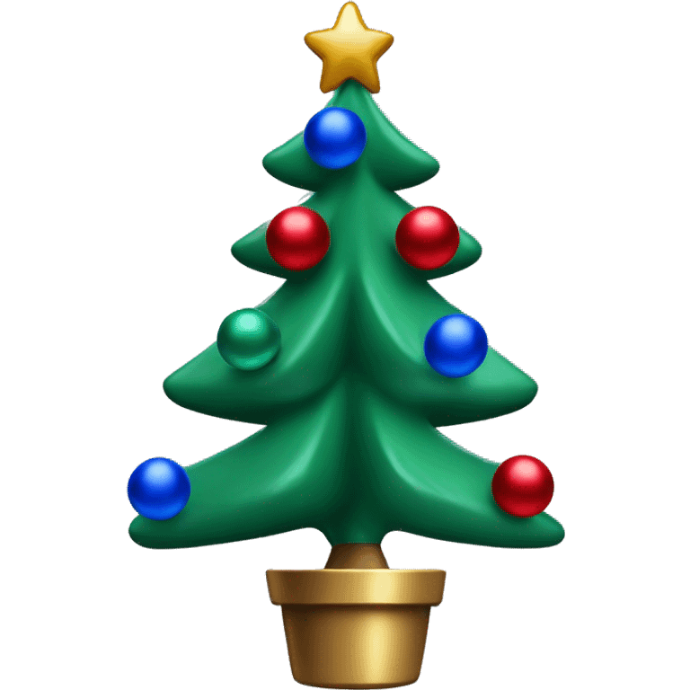 Old school aluminum Christmas tree with red, green, and blue balls emoji