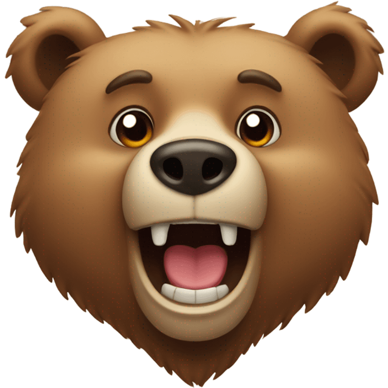 Bear making a funny face emoji