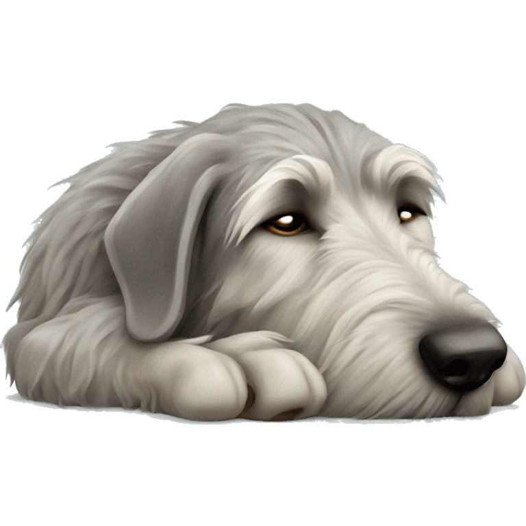  Irish wolfhound dog sleeping curled up emoji