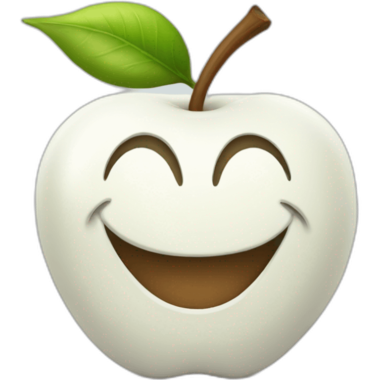 White apple happy  emoji