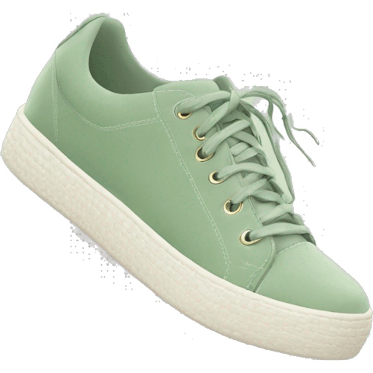 Sneakers shoes in sage with lace emoji