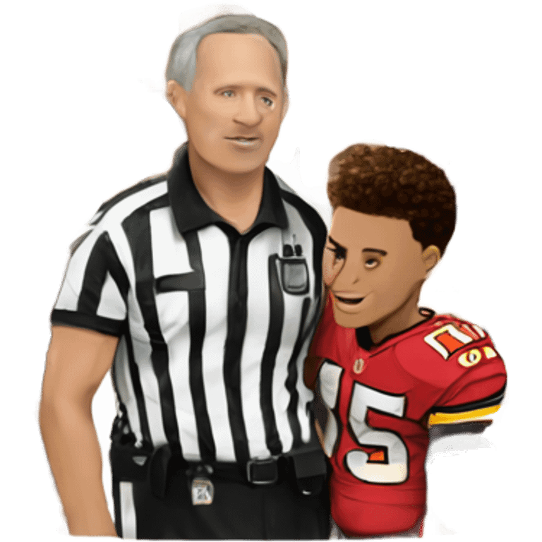 Ref hugging mahomes emoji