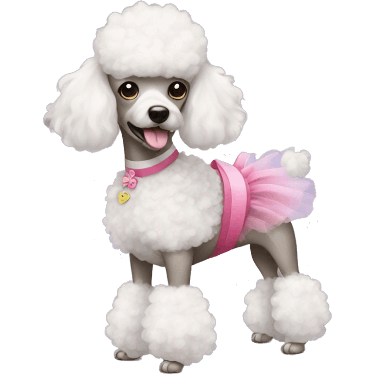 A poodle with a tutu emoji