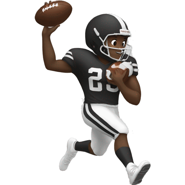 black football player scoring touchdown emoji