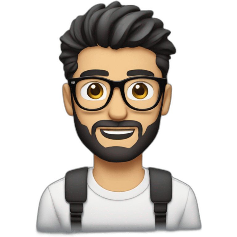 zayn malik with spectacles and beard with laptop emoji