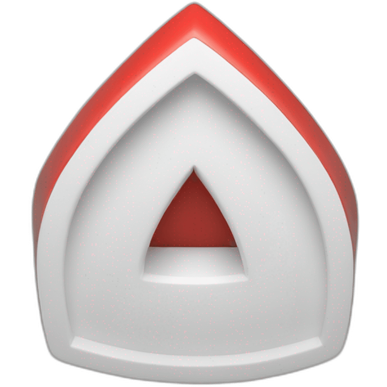 One symbol A in red in center on white 3d emoji