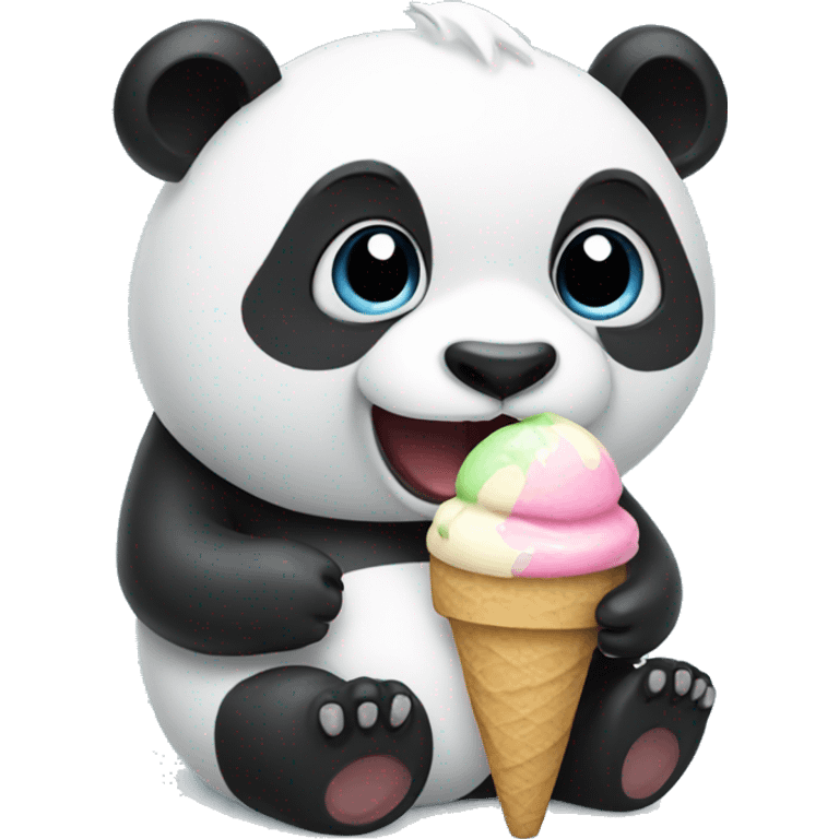 Panda eating ice cream emoji