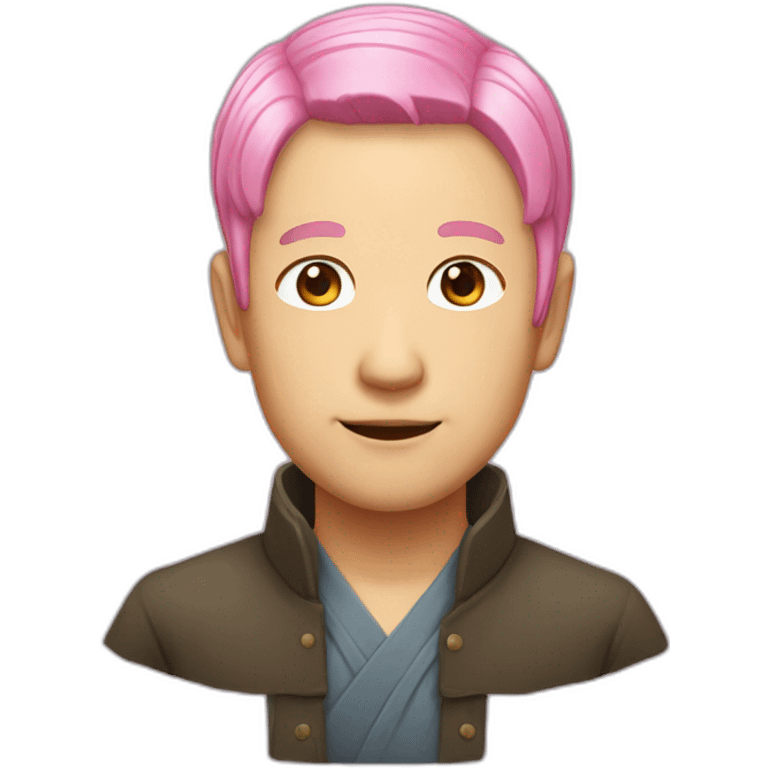 hasglass-pinkhair-middleage-man-japanese emoji