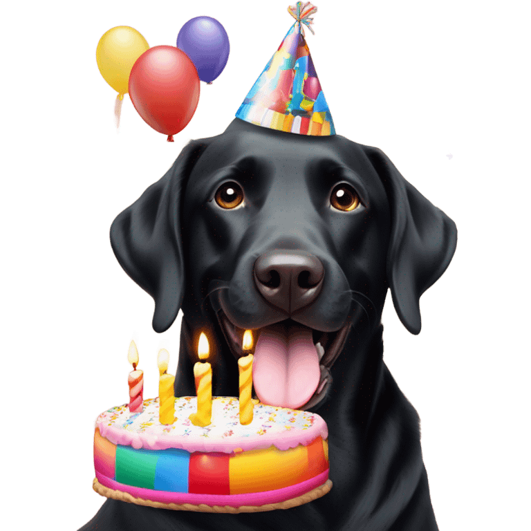 Black lab birthday emoji