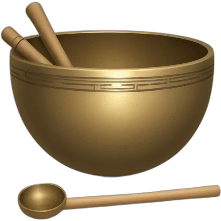 Tibetan Singing bowl with stick emoji