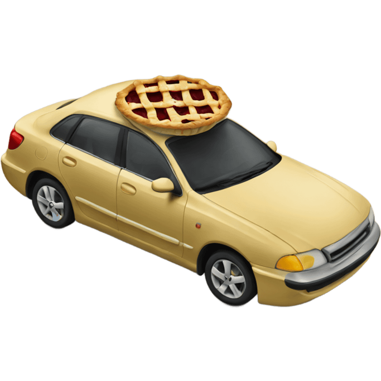 Car eating pie emoji