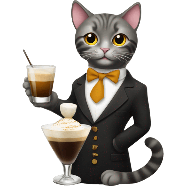 Cat holding espresso martini  emoji