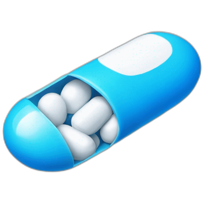 blue and white bi color pill open emoji