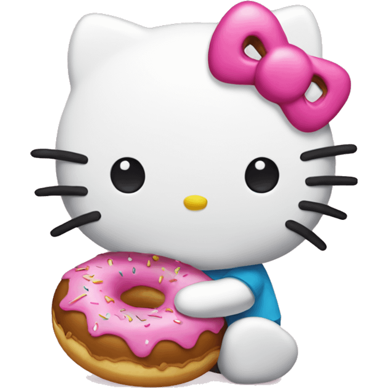 hello kitty with donut emoji