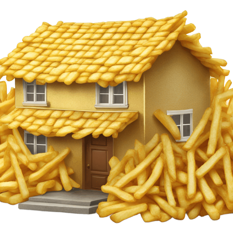 a house made out of french fries emoji