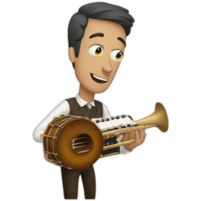 Hombre toca armonica emoji