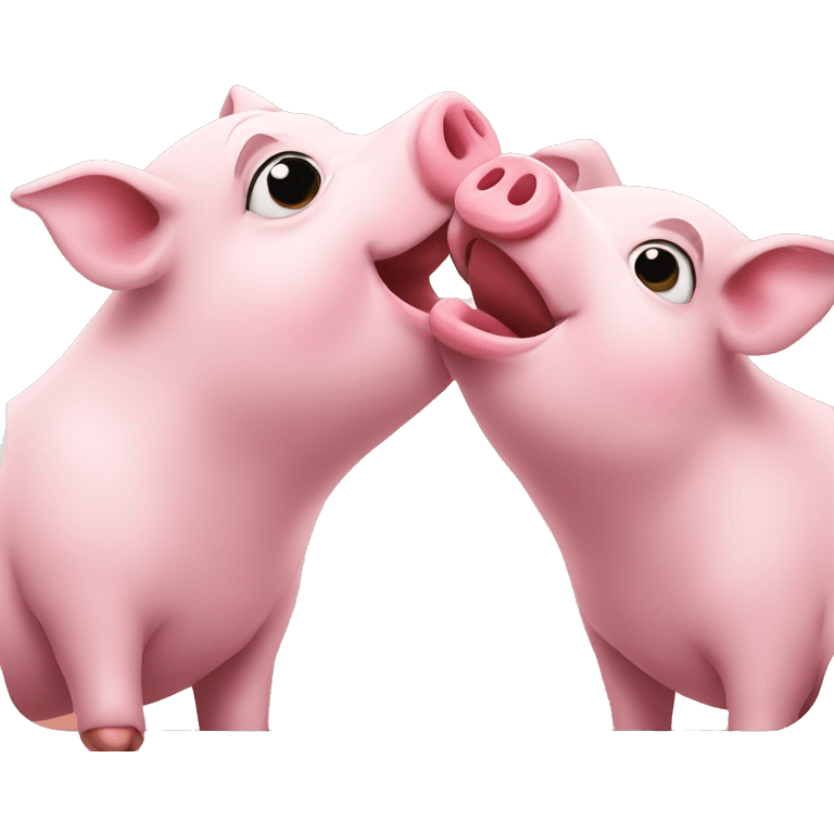 Pig kissing pig emoji