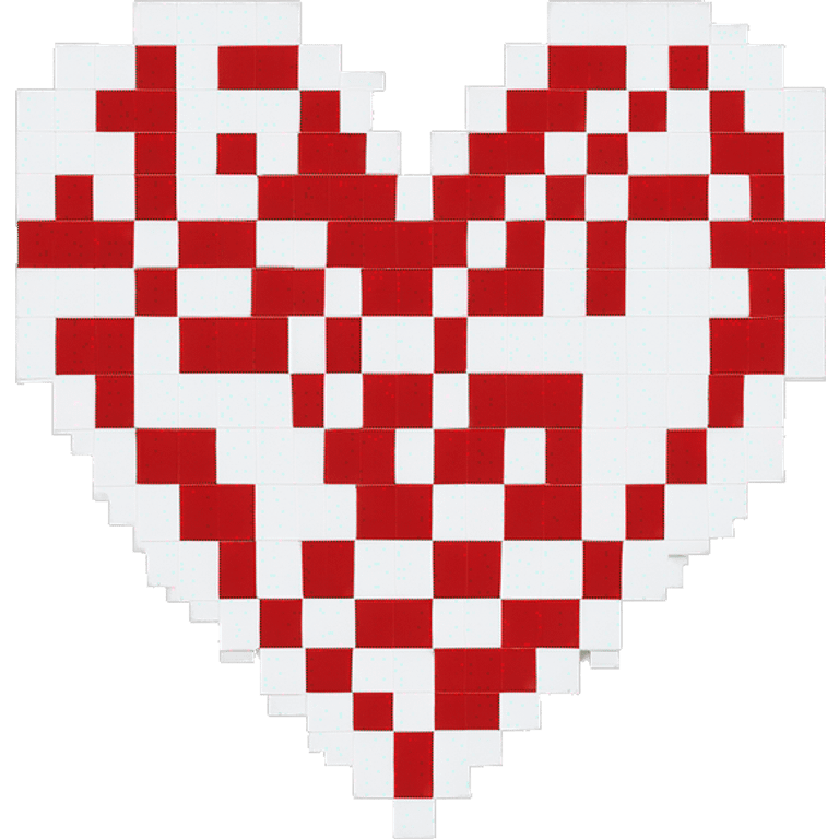 Red and white heart 8 bit emoji