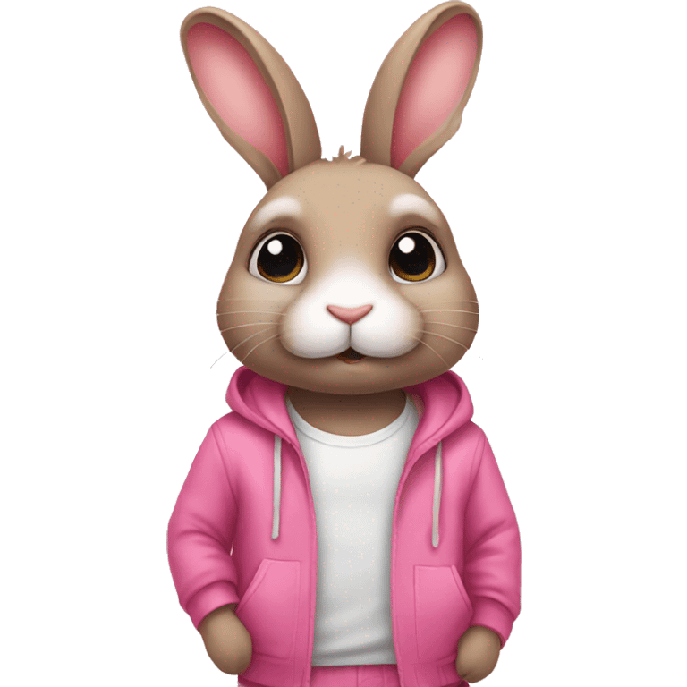 Cute rabbit with pink clothes emoji