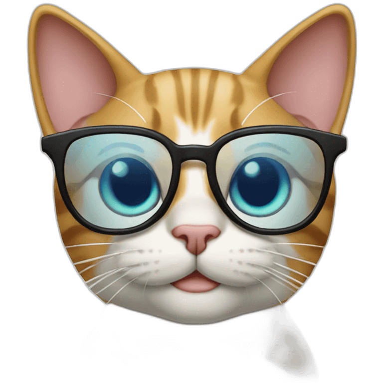 cat with glassesand tong emoji