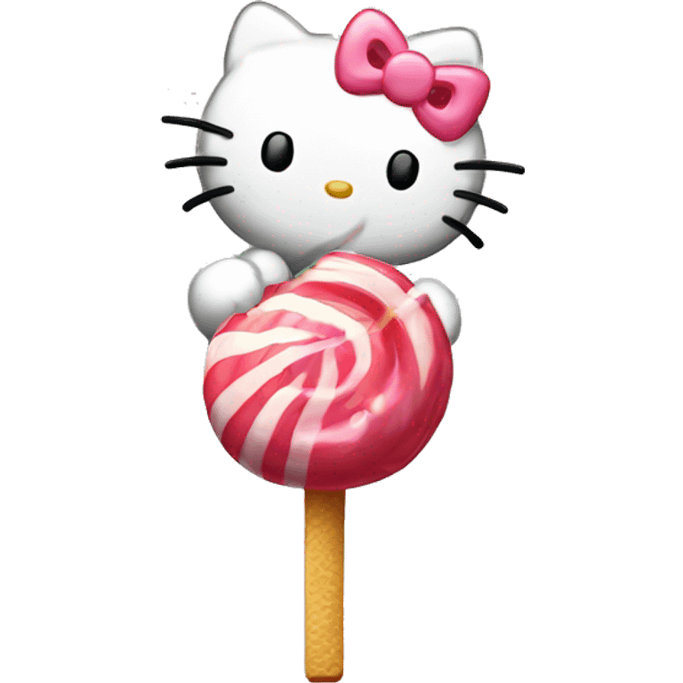 Hello kitty eating a lollipop  emoji