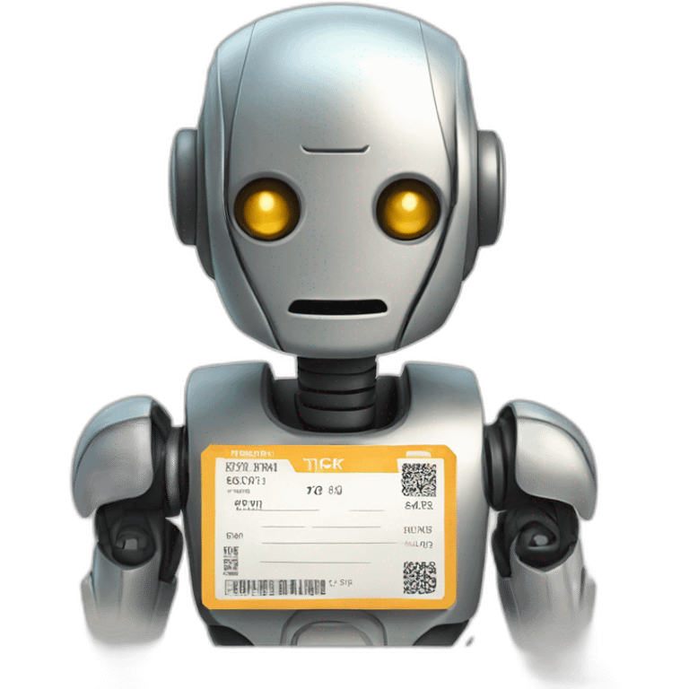 a robot with a ticket pass emoji