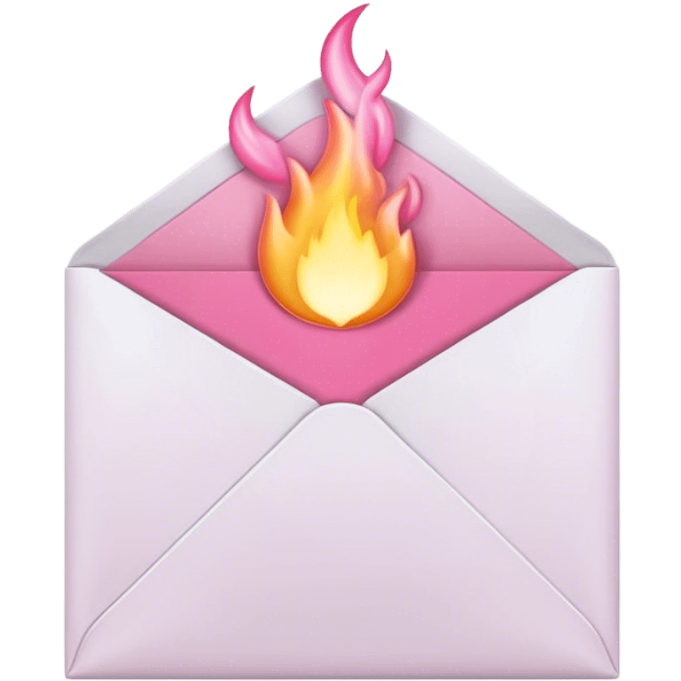 white envelope with pink heat emoji