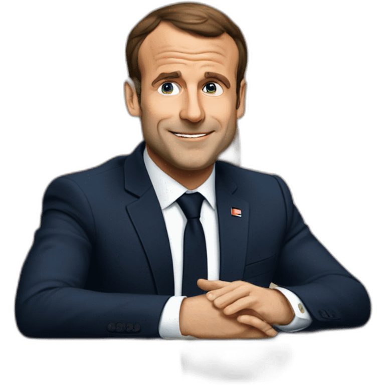 Macron qui fais coucou emoji