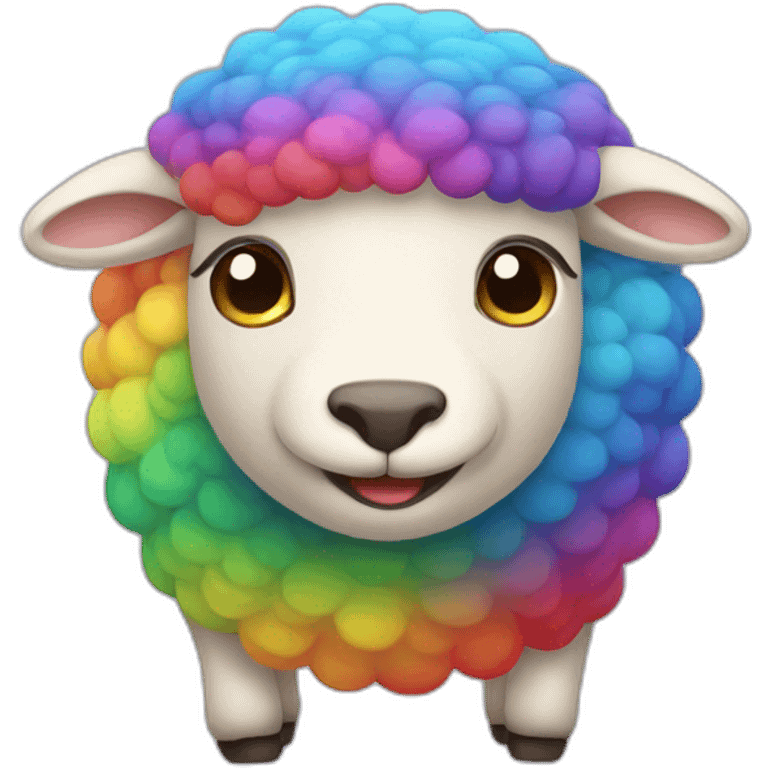 bouncing rainbow sheep emoji