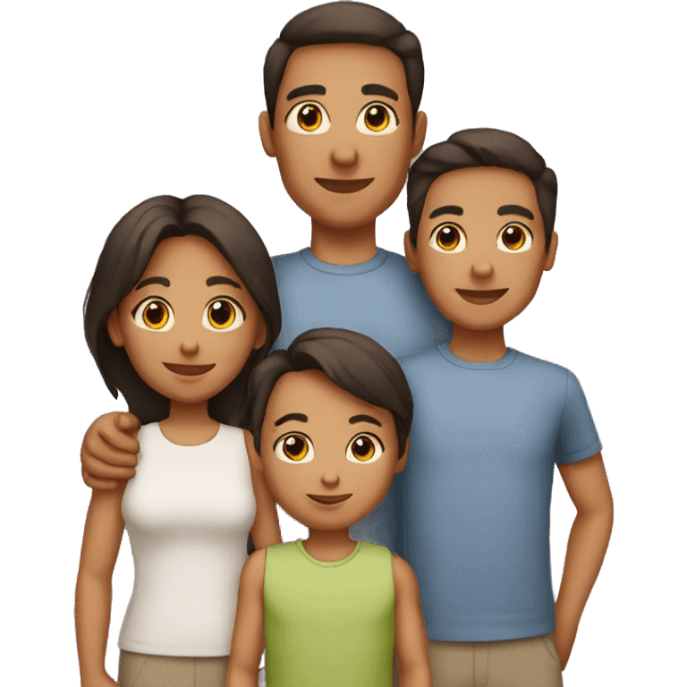 Family of 5 with three kids 2 male, 1 female emoji