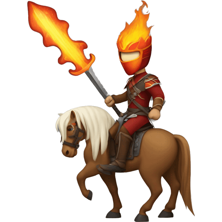 horseman with a flaming sword emoji