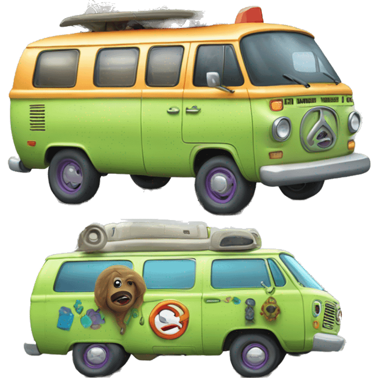 Scooby and the meddling kids monster ,ghost busters,hippie van. emoji