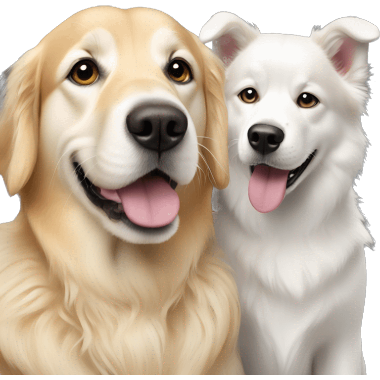 Golden retriever with husky white dog emoji