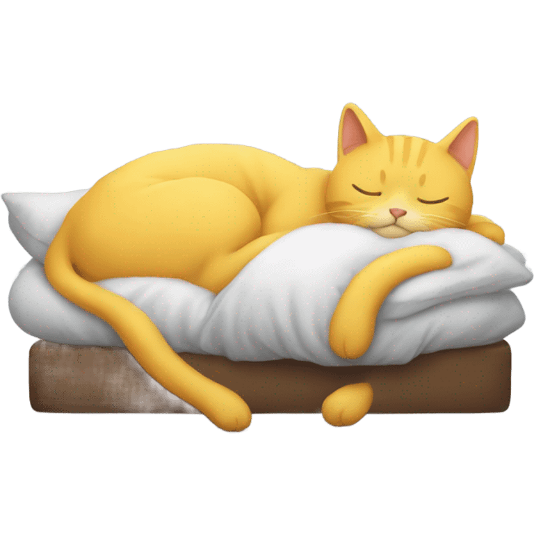 Sleeping with yellow cat  emoji