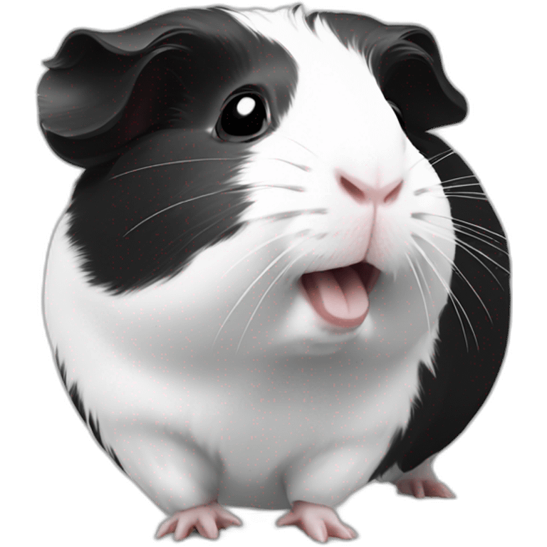 Guinea pig black and white dancing emoji