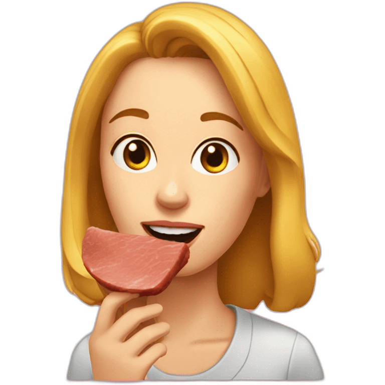 Greta Thumberg eating meat emoji