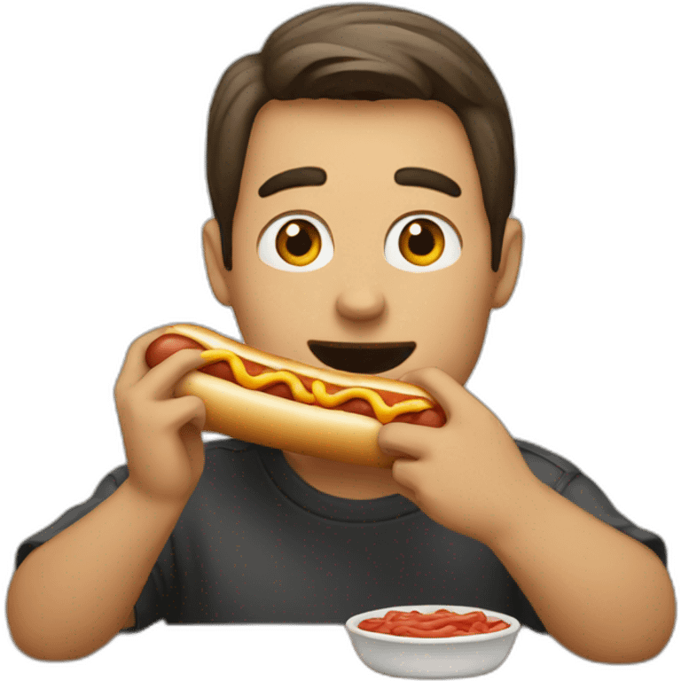 Someone eating a hotdog emoji