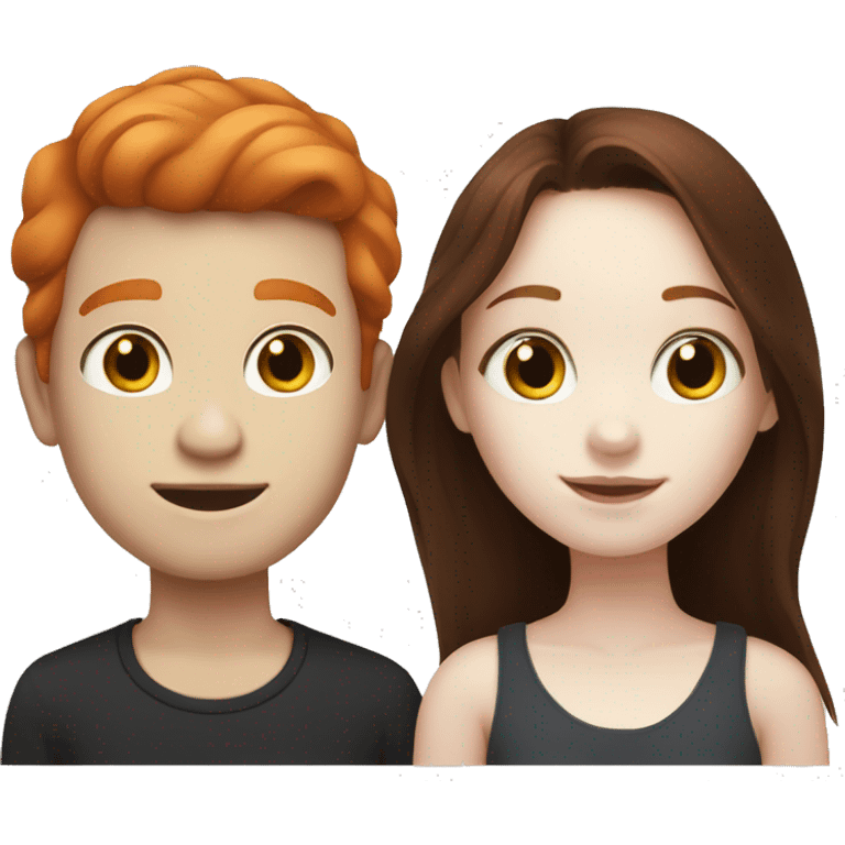 pale redhead girl with a pale skin and black hair boy emoji