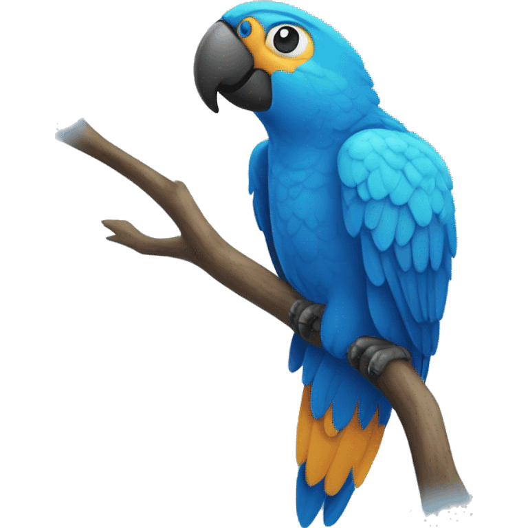 close up view of blue parrot to the left emoji