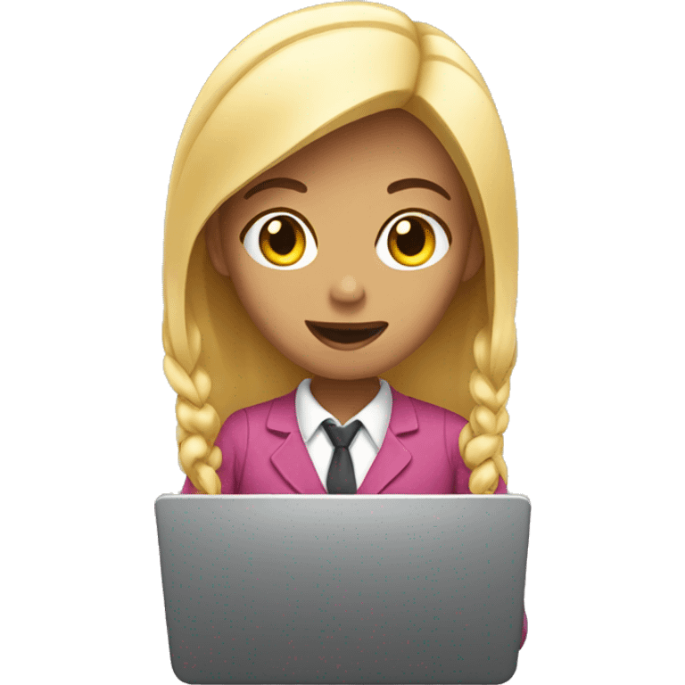 girl typing emoji