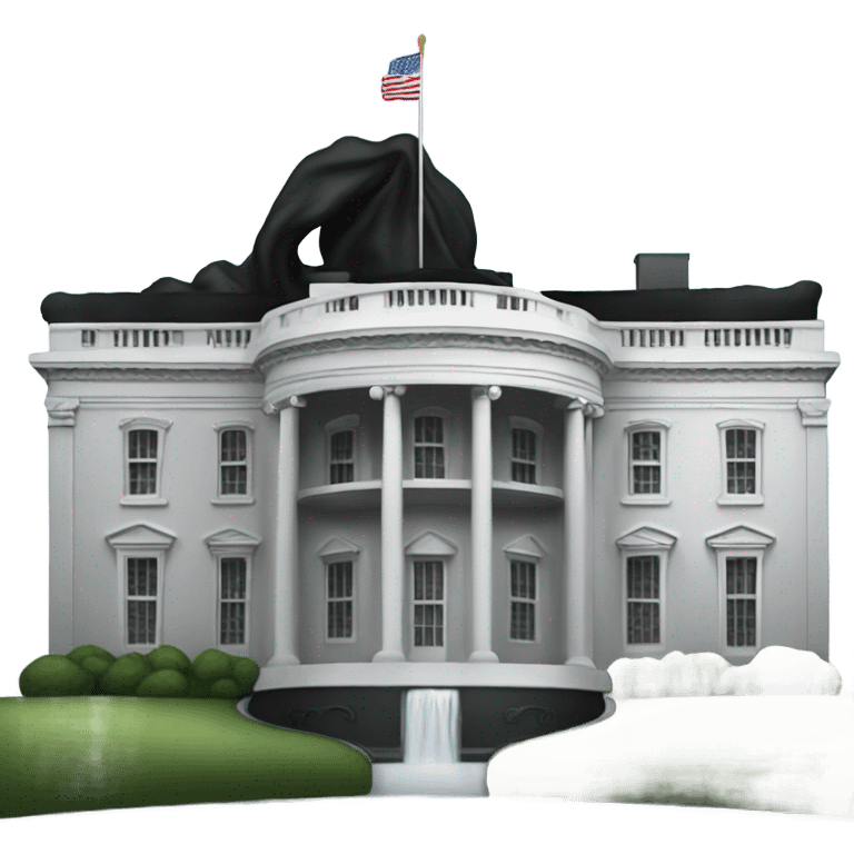 White House USA but black  emoji