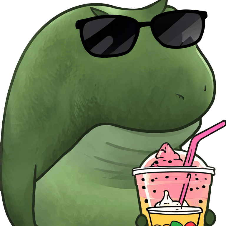 A narwal drinking boba emoji